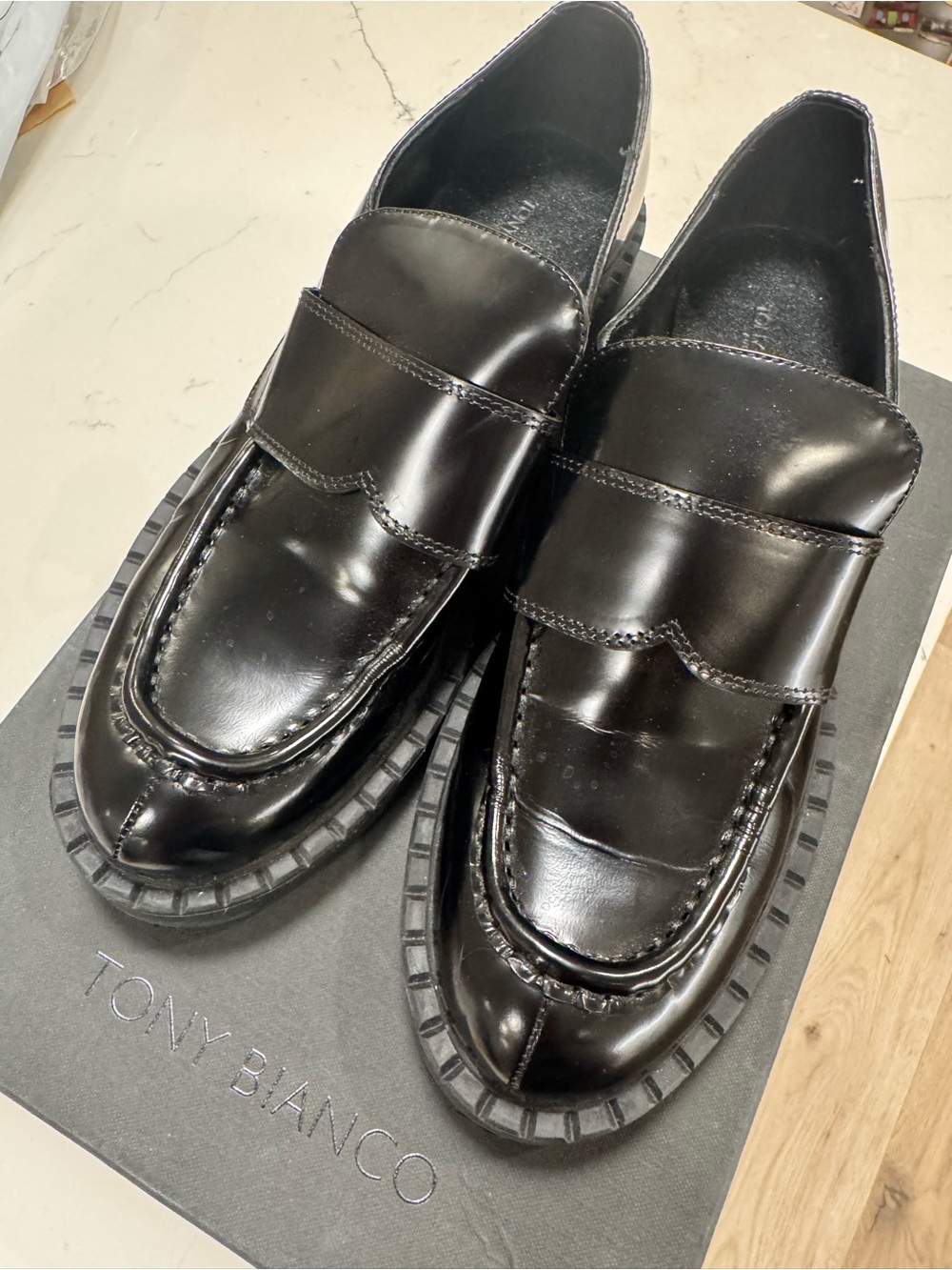 Tony Bianco Black Corvette Loafer Size 6.5